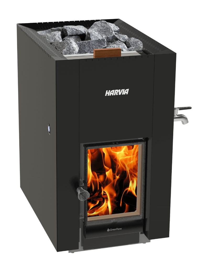 Harvia Linear 22 GreenFlame ES Black Woodburning Sauna Stove